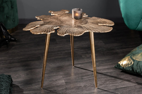 Side Table Blossom 42cm Metal Gold