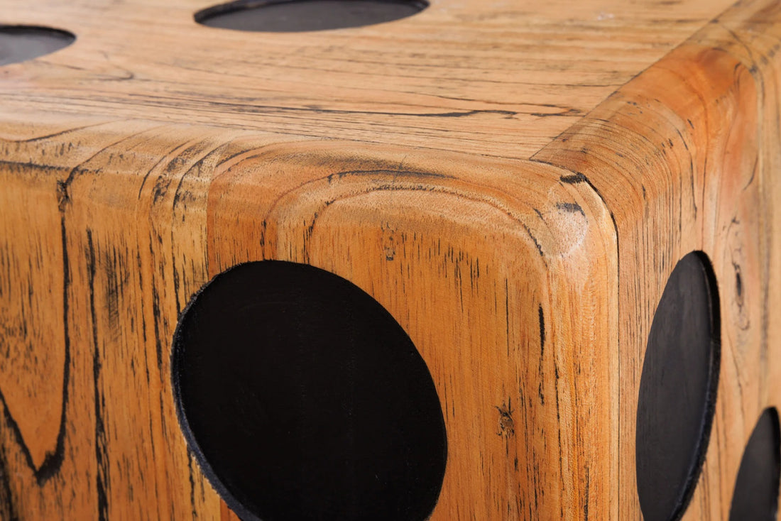 Side Table Cube 41cm Mindi Wood Natural