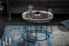 Set Of 2 Round Side Tables Elements Orient 39cm/45cm Metal Silver
