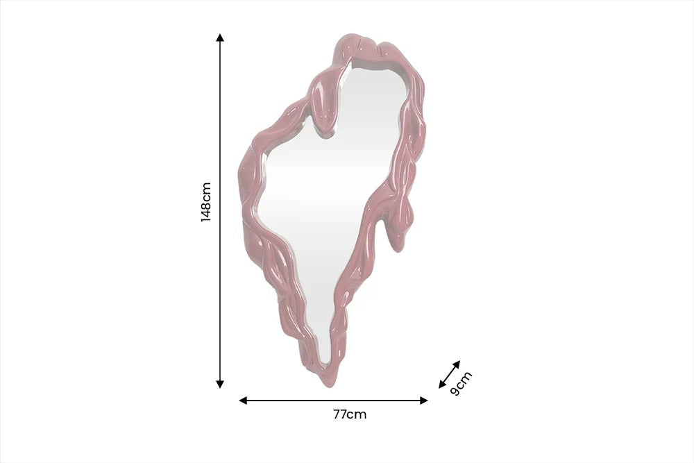 Wall Mirror Fluidum 148cm Red