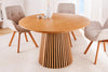 Round Extendable Dining Table Yoko 120-160-200cm Oak Wood Natural