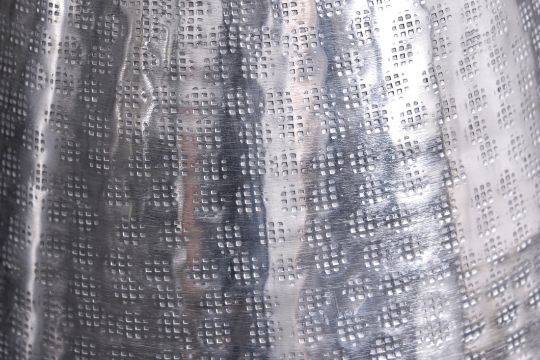 Vase Organic Orient 50cm Hammered Metal Silver