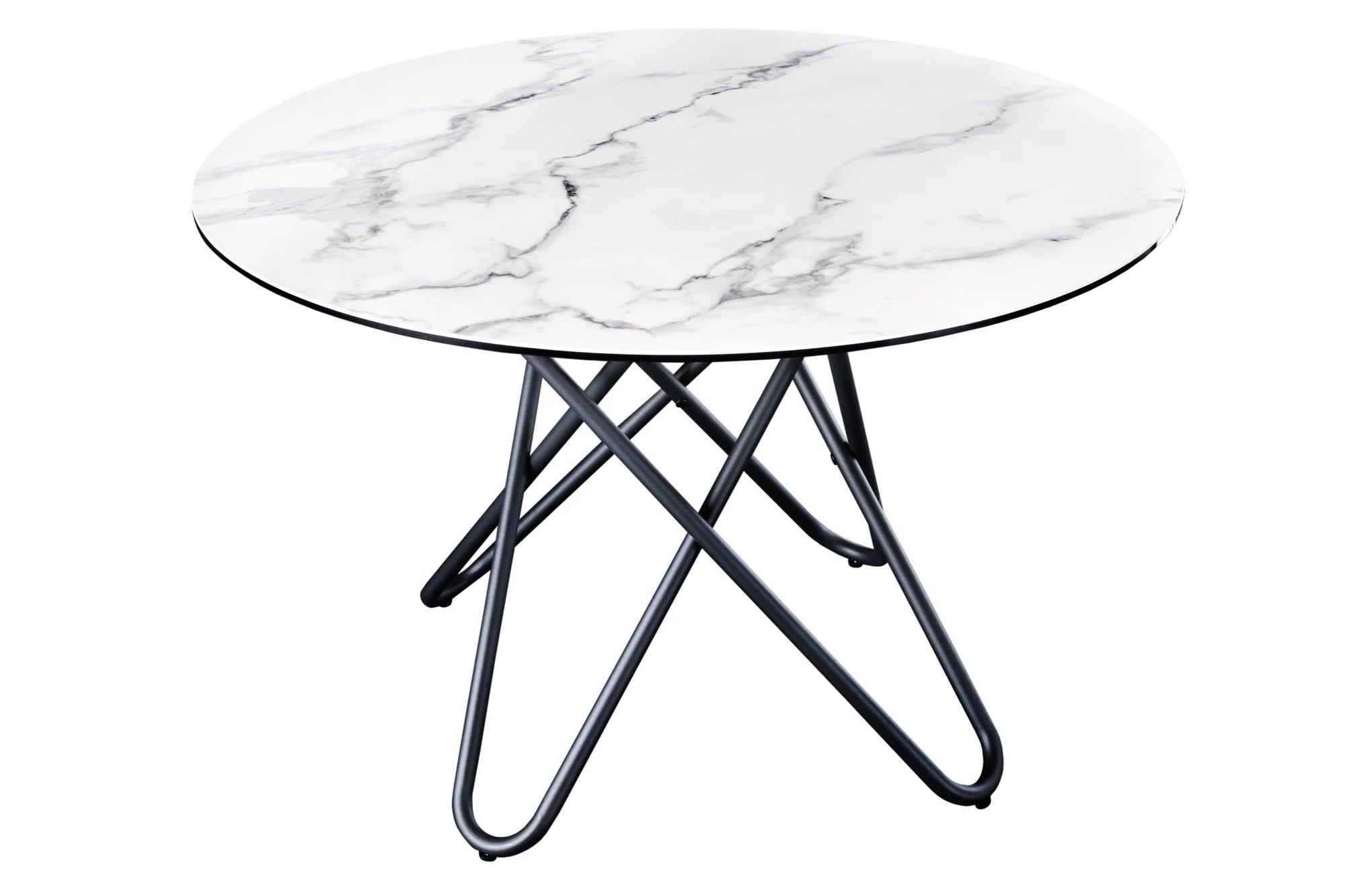 Round Dining Table Horizon 120cm Ceramic White Marble