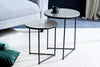 Set Of 2 Round Nesting Coffee Tables Croco 35cm/40cm Metal Silver