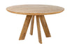 Round Dining Table Art Wood 140cm Mango Wood Brown