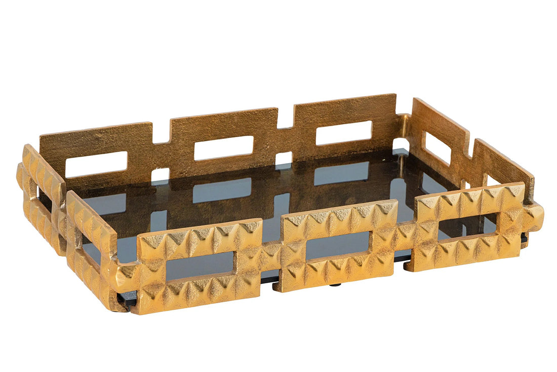 Tray Variation 41cm Metal Black Gold