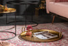 Set Of 2 Round Side Tables Elements Orient 39cm/45cm Metal Gold