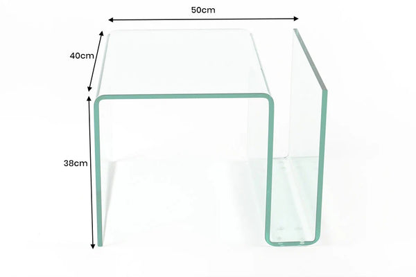 Coffee Table Quartz 50cm Glass