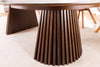 Round Extendable Dining Table Yoko 120-160-200cm Oak Wood Brown