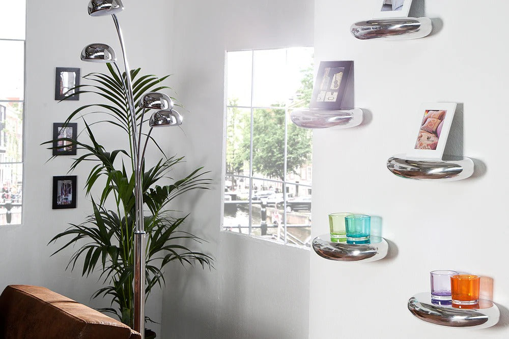 Wall Shelf Tear 40cm Metal Silver