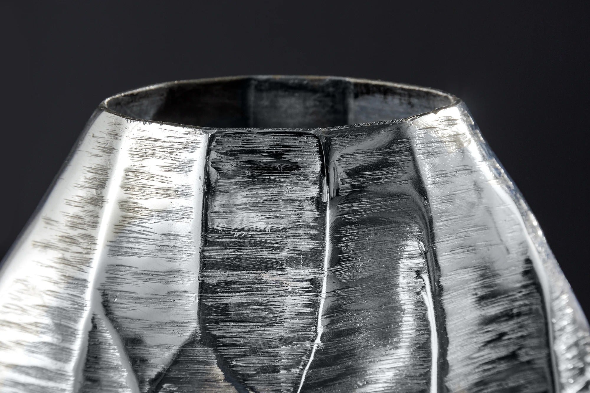Vase Organic Orient 44cm Metal Silver
