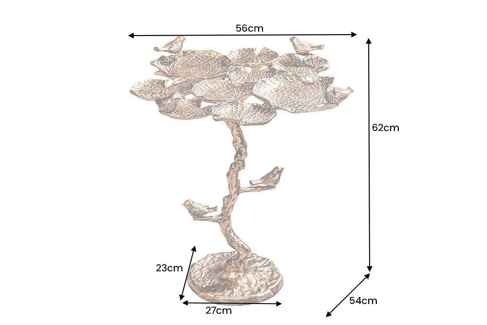 Side Table Birds 62cm Metal Brass