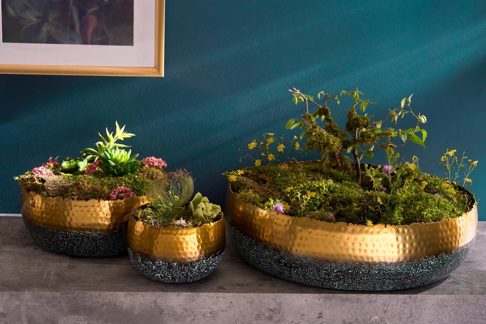 Flower Pot Orient 52cm Metal Gold