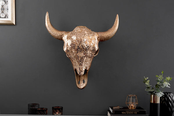Decorative Skull Matador 56cm Metal Gold
