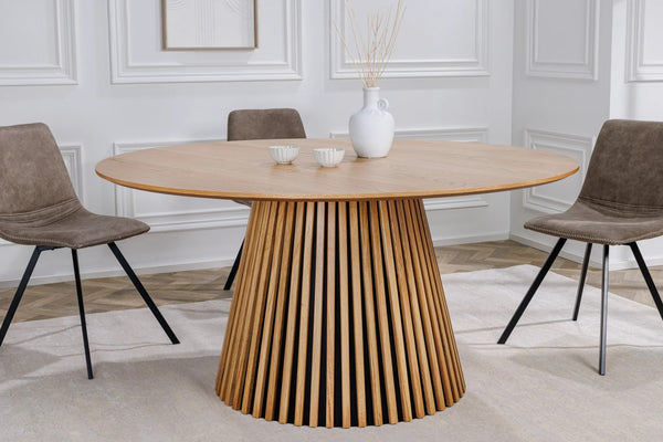 Round Dining Table Yoko 120cm Oak Wood Natural
