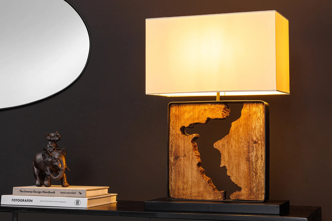Table Lamp Designed By Nature 58cm Rain Tree Wood Natural