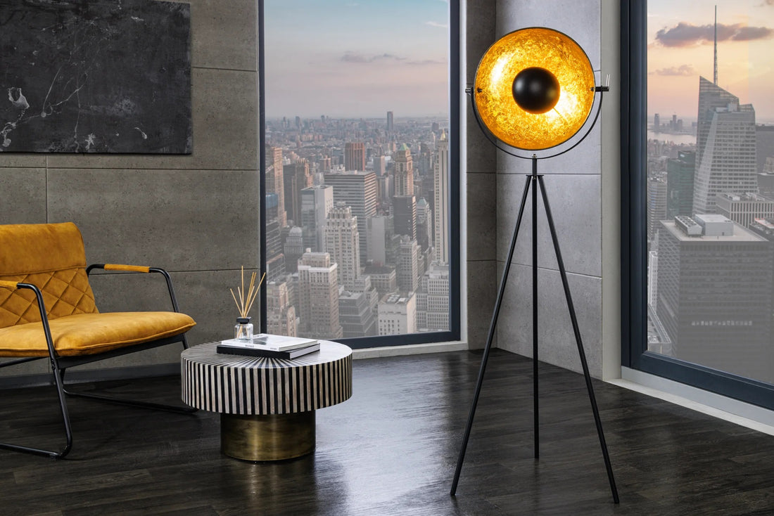 Floor Lamp Studio 146cm Metal Black Gold