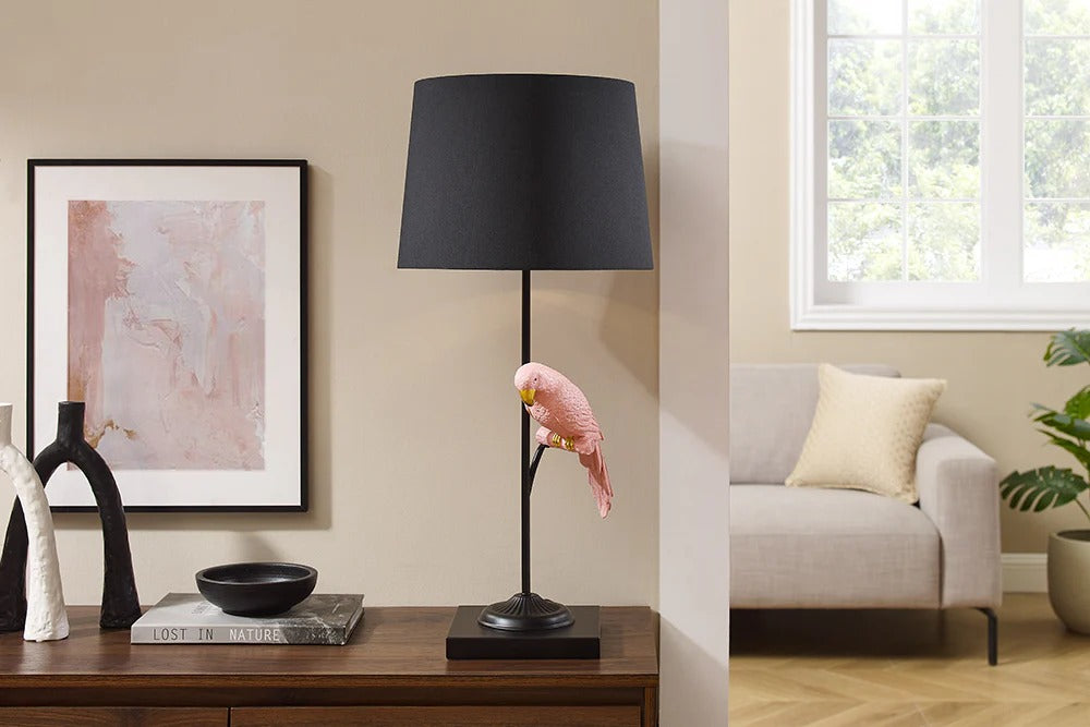 Table Lamp Wildlife 75cm Pink Parrot