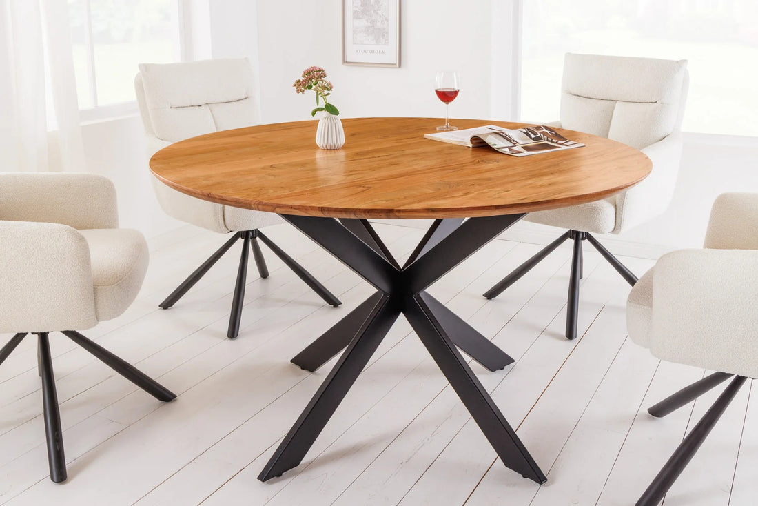 Round Dining Table Galaxie 130cm Acacia Wood Natural
