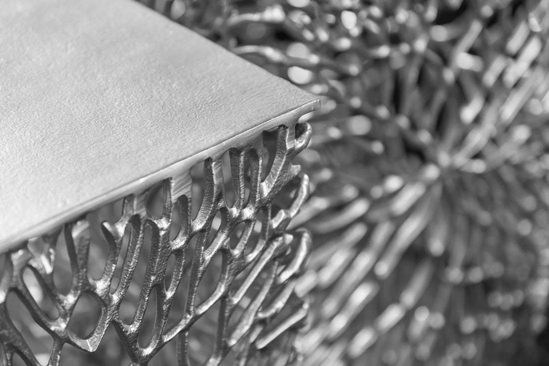 Set Of Two Side Tables Ambrosia 40cm/45cm Metal Silver