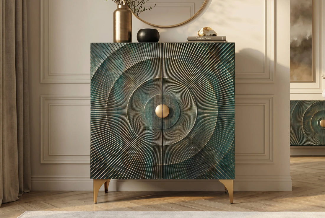 Cabinet Golden Eye 120cm Mango Wood Turquoise