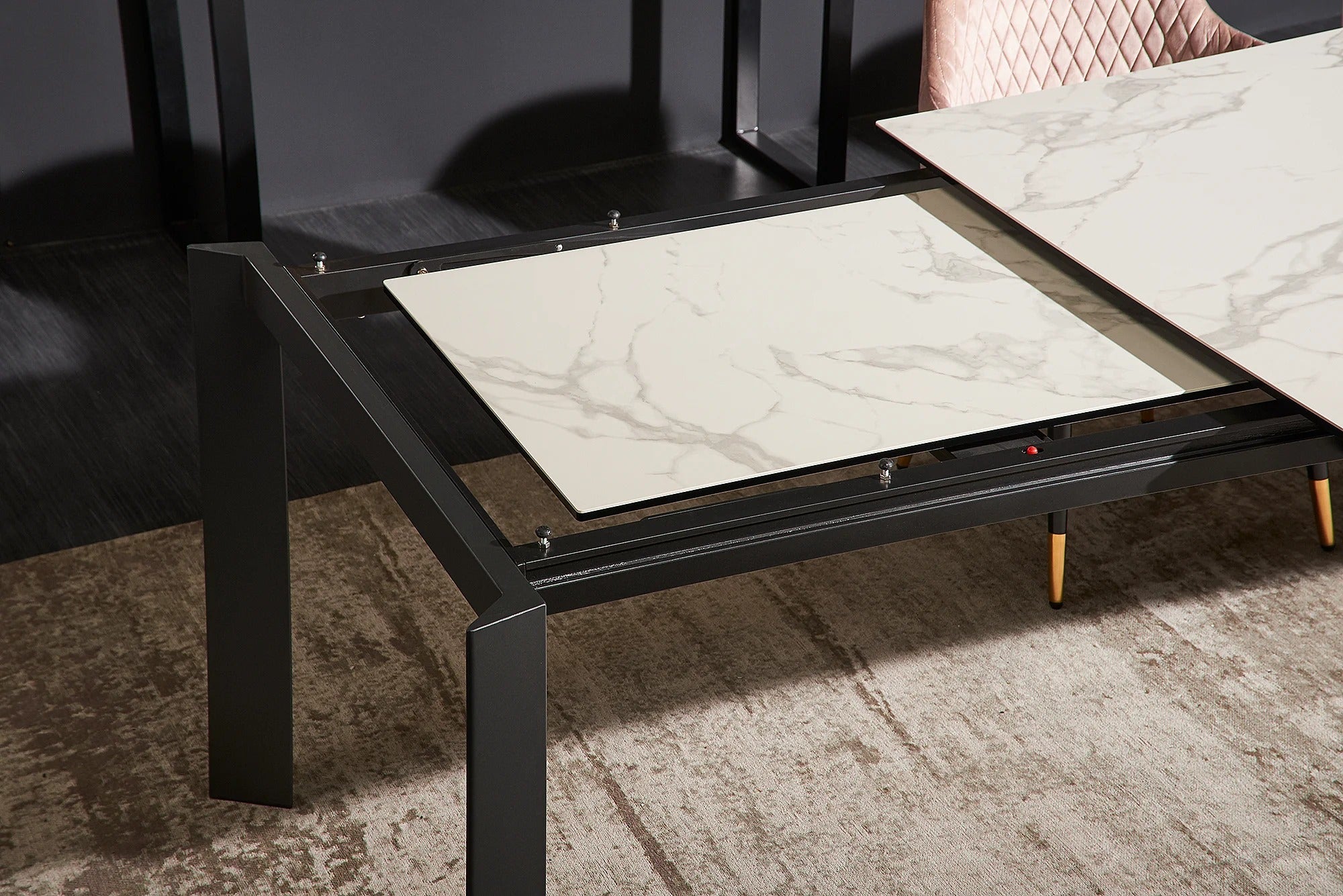 Dining Table Explorer 180-240cm Ceramic White Marble Look