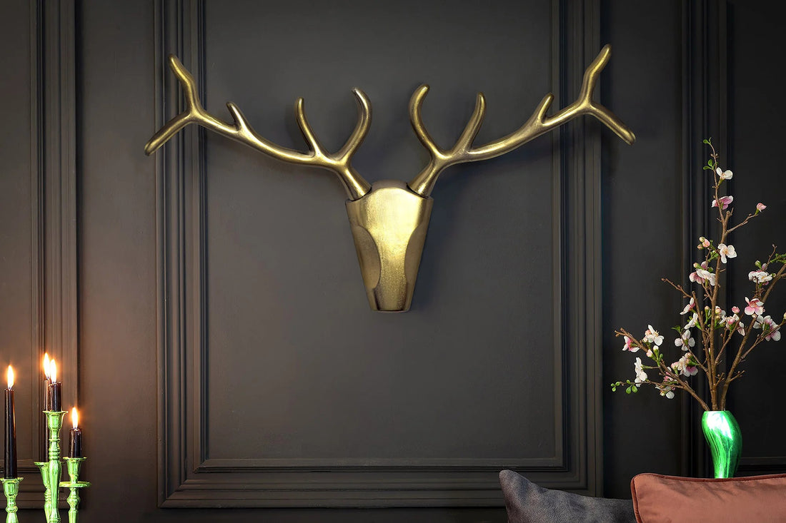 Deer Antler Veado 98cm Metal Gold