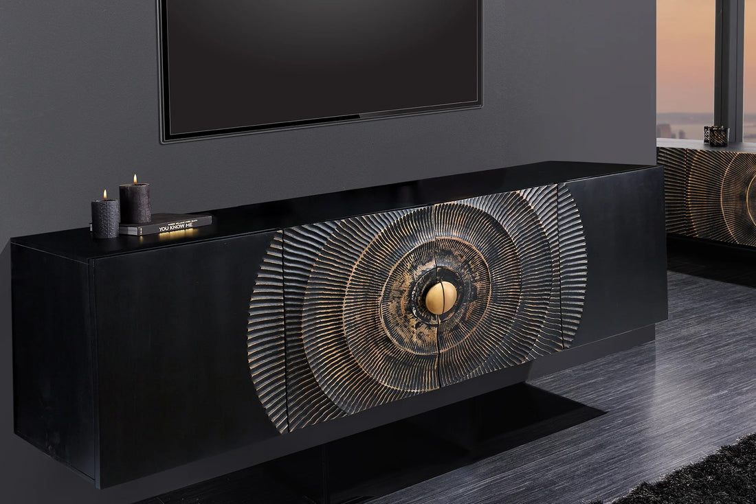 Floating Sideboard Golden Eye 177cm Mango Wood Black