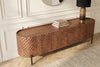 TV Stand Adlon 200cm Mango Wood Brown 3D Effect