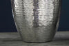 Set Of 2 Vases Oriental 27cm/32cm Hammered Metal Silver