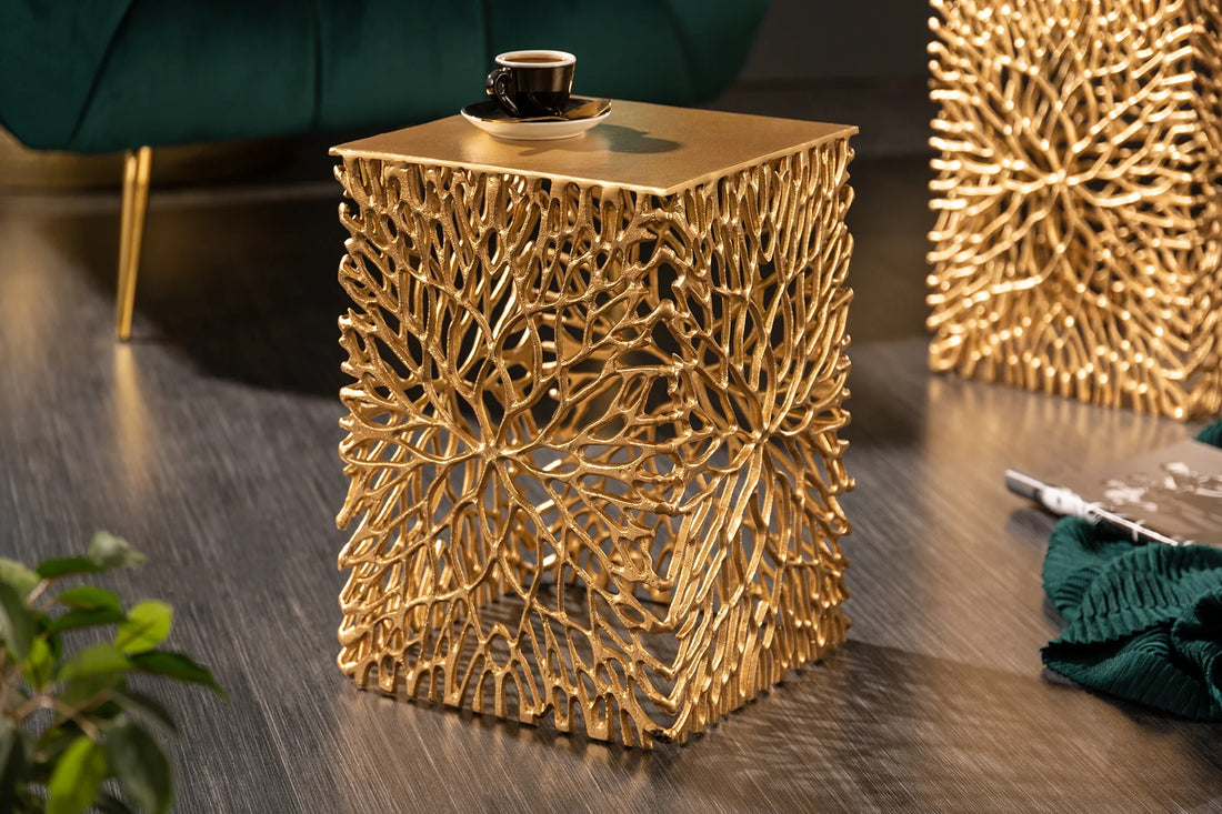 Set Of Two Side Tables Ambrosia 40cm/45cm Metal Gold