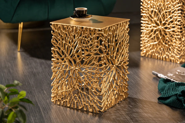 Set Of 2 Side Tables Ambrosia 40cm/45cm Metal Gold
