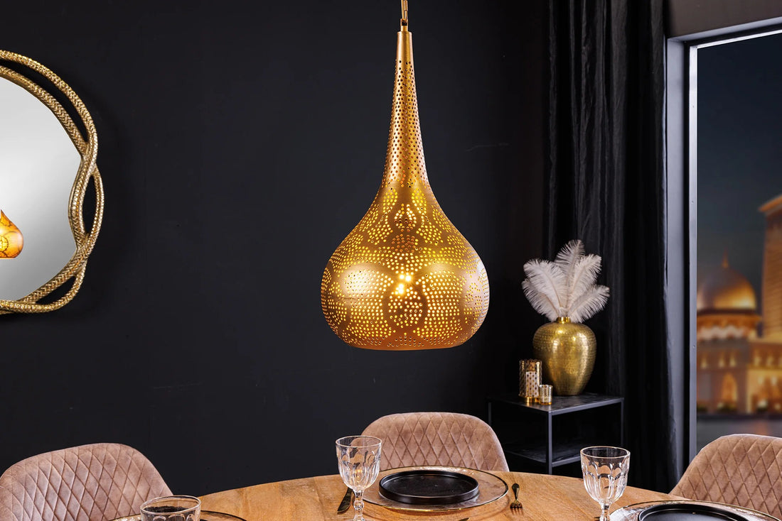 Hanging Lamp Orient Living 49cm Metal Gold