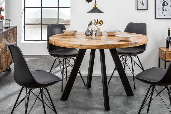 Round Dining Table Blacksmith 120cm Mango Wood Natural
