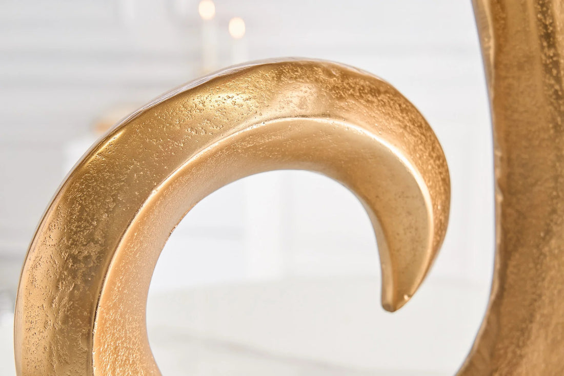 Vase Wave 47cm Metal Gold