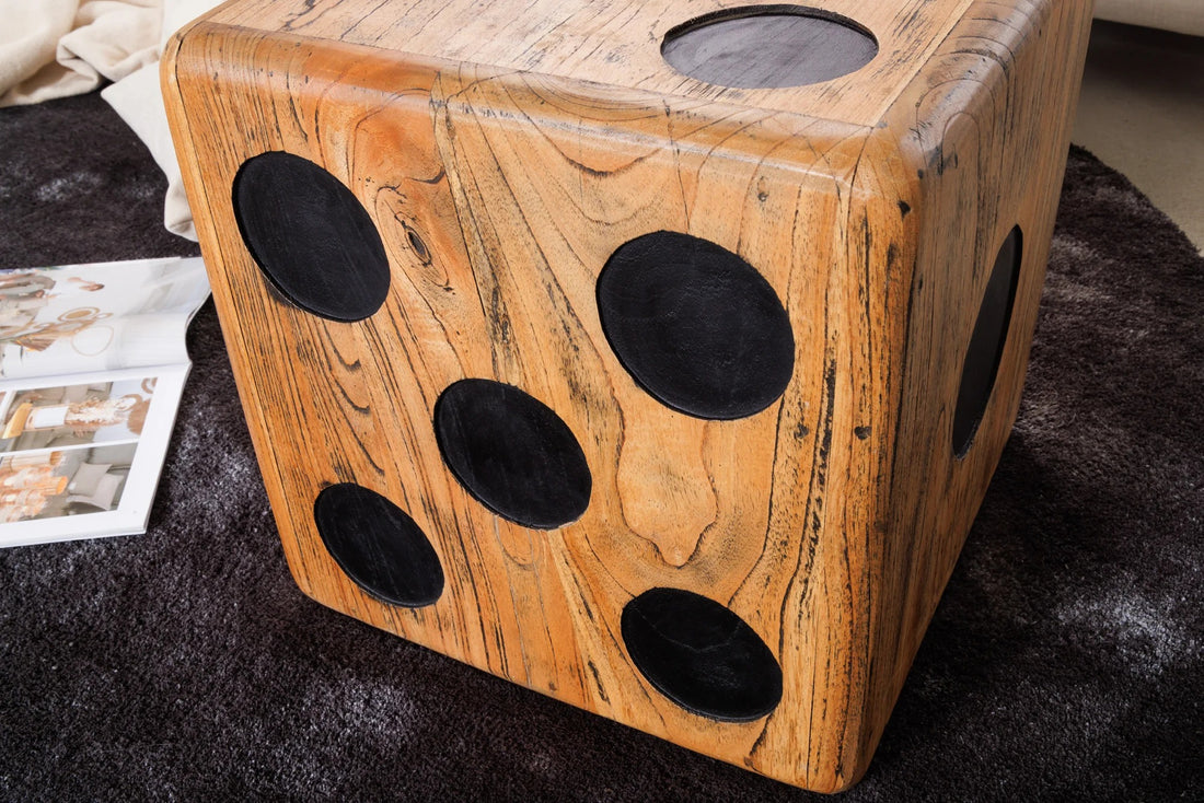 Side Table Cube 41cm Mindi Wood Natural