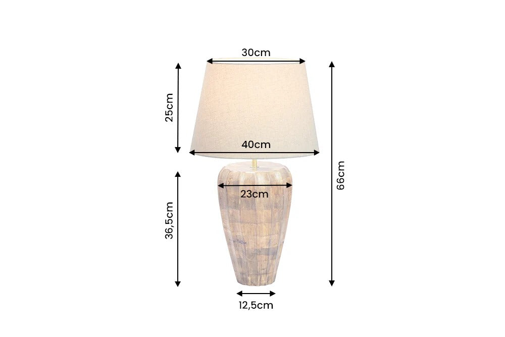 Table Lamp Pure Nature 66cm Mango Wood Brown