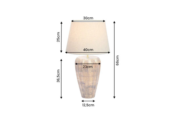 Table Lamp Pure Nature 66cm Mango Wood Brown
