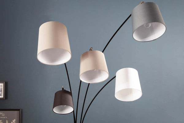 Floor Lamp Levels 205cm Metal Black Grey