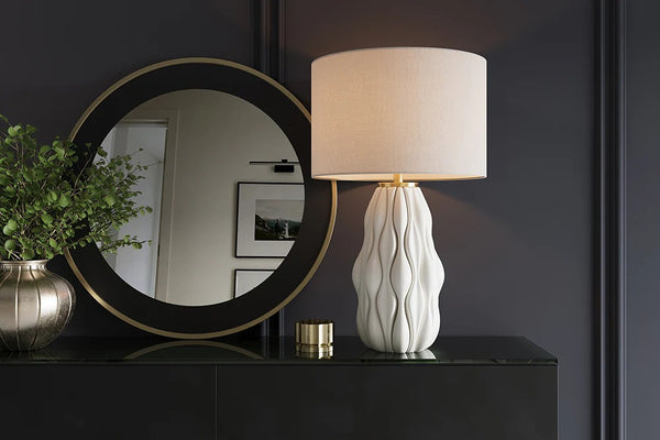 Table Lamp Elegancia 66cm Ceramic White
