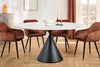 Round Dining Table Signature 135cm Ceramic White Metal Black