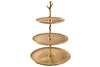 Three Tier Cake Stand Abstract 48cm Metal Gold