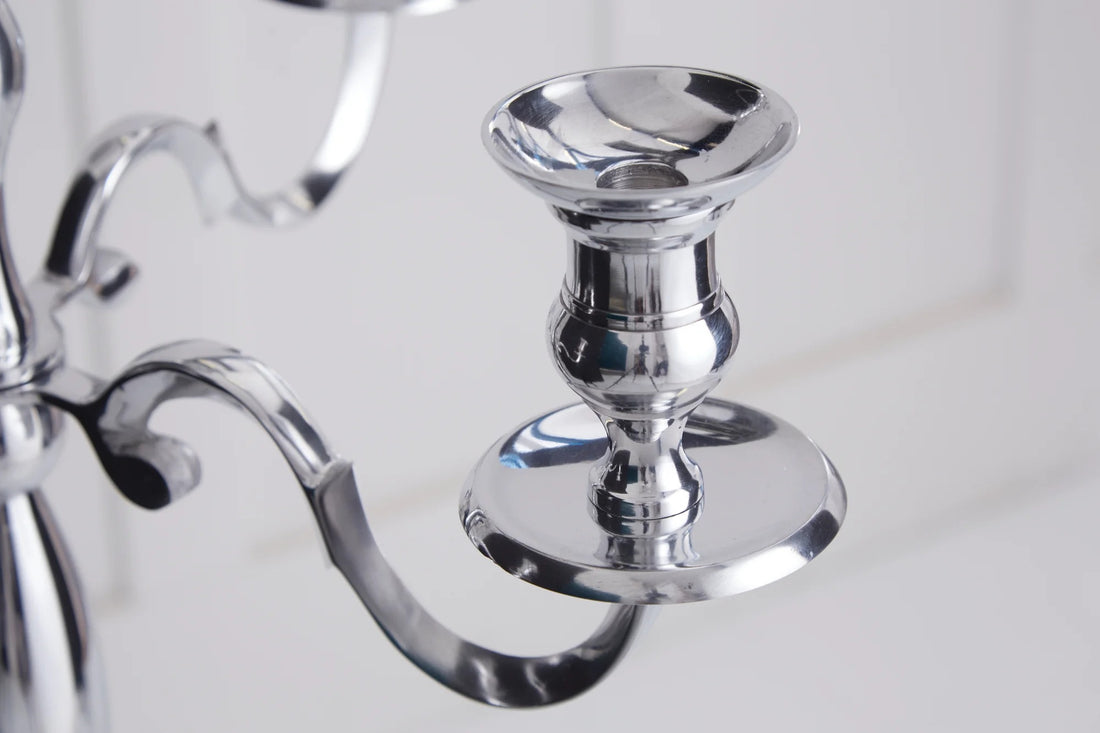 Five-Arm Candlestick Baroque 120cm Metal Silver