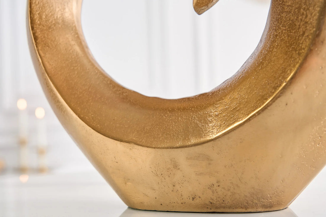 Vase Wave 47cm Metal Gold