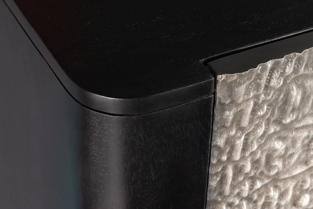 Cabinet Croco 120cm Mango Wood Grey & Black