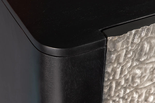 Cabinet Croco 120cm Mango Wood Grey & Black