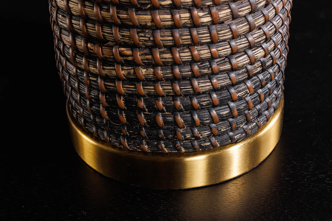 Table Lamp Zea 61cm Seagrass Natural Black Shade