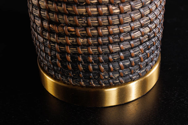 Table Lamp Zea 61cm Seagrass Natural Black Shade