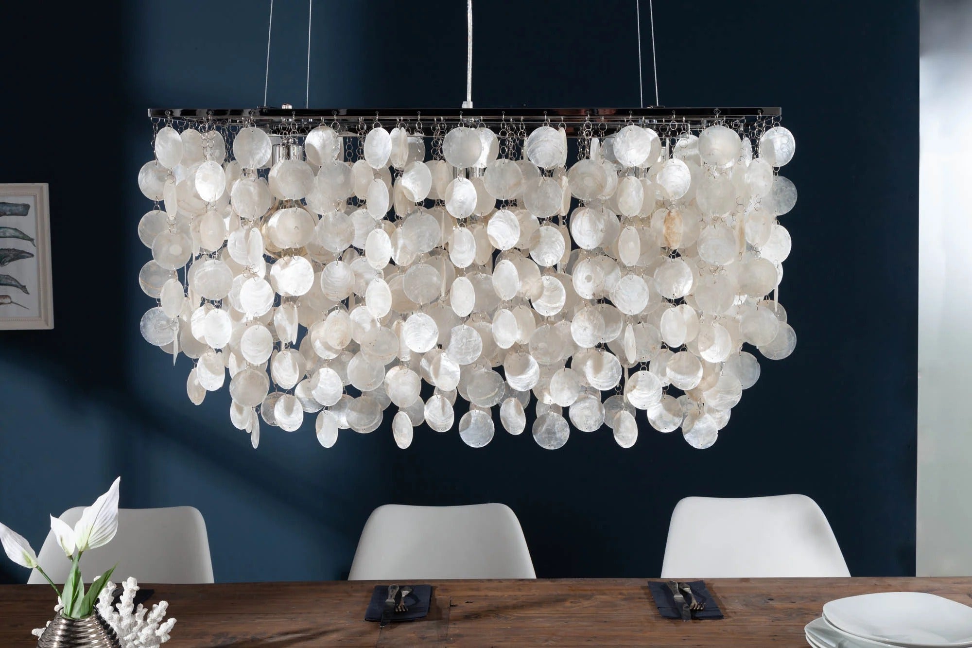 Hanging Lamp Shell Reflections 80cm White