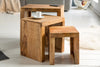 Set Of 3 Side Tables Makassar 29cm/37cm/45cm Mango Wood Natural